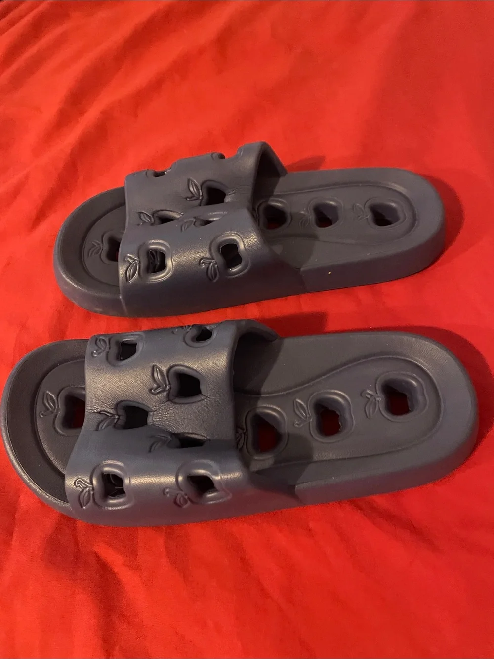 Women’s Navy Slide Sandals with Cushioned Footbed NWOT